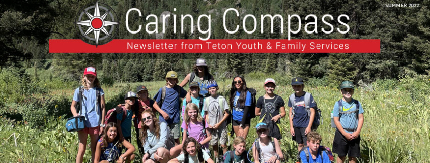 Sumer newsletter 2022 cover with kids on a hike